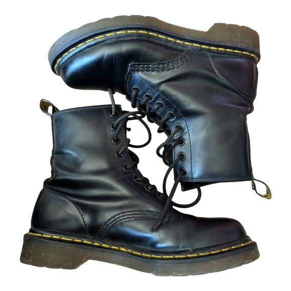 DR MARTENS 1460 Smooth Leather Lace Up Boots Black Ladies size 6 - Picture 9 of 12